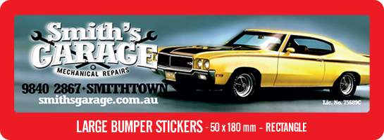Large Bumper Stickers (50x180mm Rectangle)