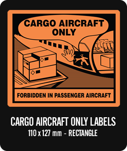 General Packaging Labels / Stickers - Cargo Aircraft Only Forbidden in Passenger Aircraft Labels