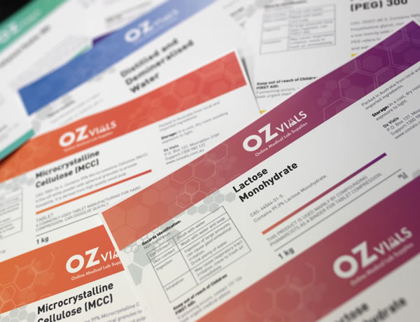 Chemical Labels - Oz Vials