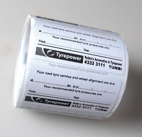Double Sided Labels - Tyrepower Tumbi