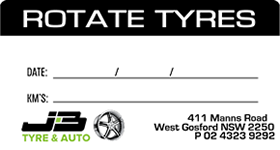 Rotate Tyres Under Bonnet Label / Sticker