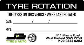 Tyre Rotation Under Bonnet Label / Sticker