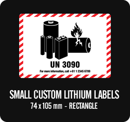 Small Custom Lithium Battery Labels (74x105mm Rectangle)
